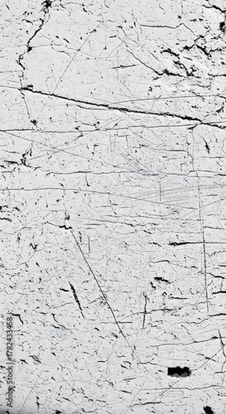 Fototapeta Abstract White Wall Texture with Cracks and Lines.