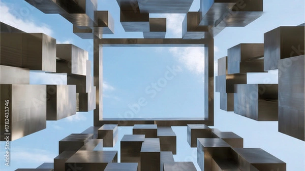 Obraz Modern metallic geometric architecture