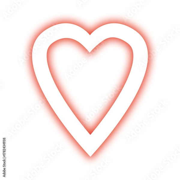 Fototapeta Graphic illustration of a vibrant red and white heart symbol, representing love, romance, health, and affection for creative designs.