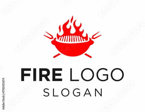 Obraz Logo design about Fire on a white background. created using the CorelDraw application.