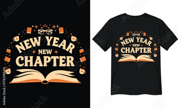 Fototapeta New Year New Chapter Inspirational Typography Design