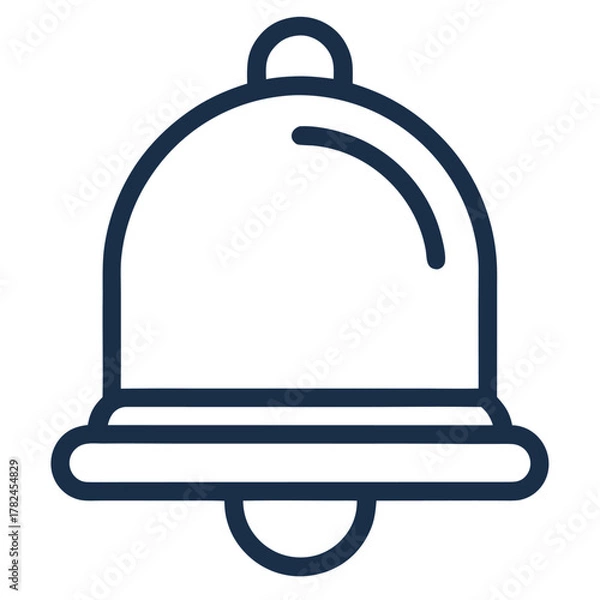 Fototapeta Notification Bell Vector Icon, Minimal Alert Reminder Outline, Isolated on White Background