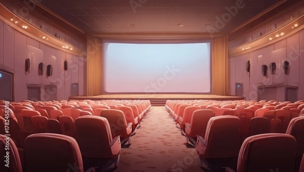 Fototapeta Interior of a movie theater.  Empty seats