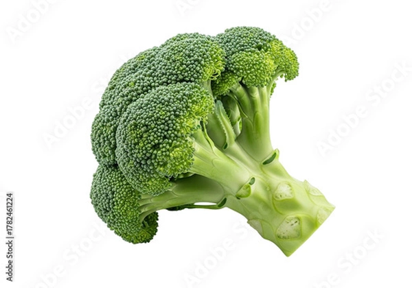 Fototapeta A fresh head of broccoli isolated on transparent background