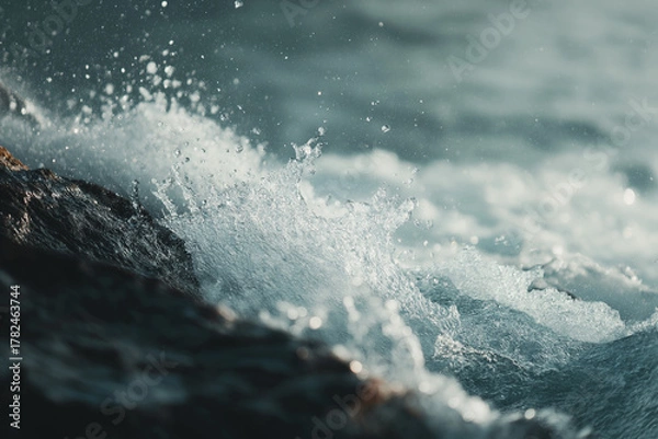 Obraz wave breaking on the beach