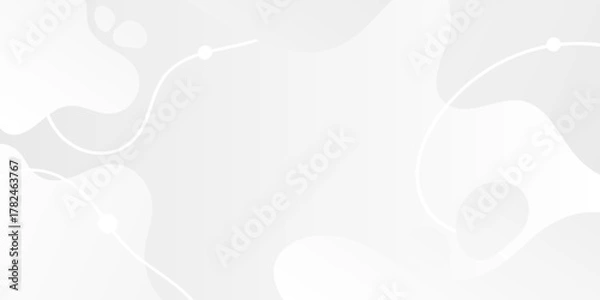 Obraz Smooth Organic Shapes and Waves Dynamic Wavy Lines. White Gradient Abstract Background