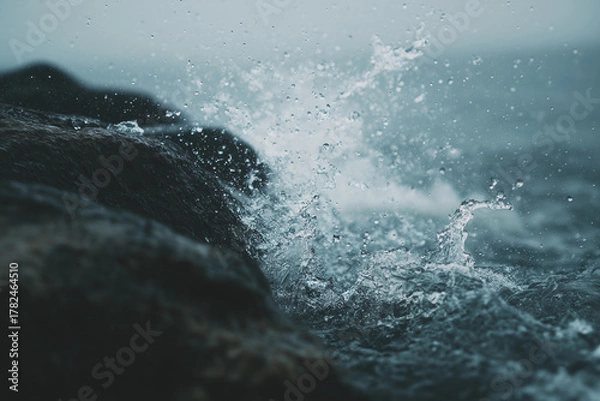 Obraz water splash on rocks