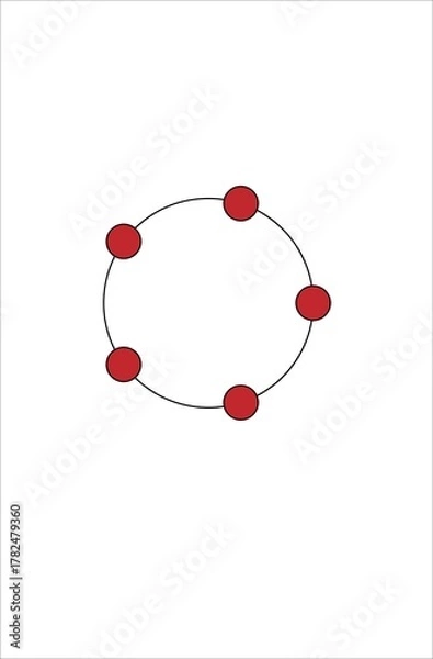 Obraz red and blue molecule