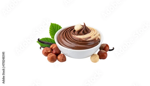 Fototapeta Chocolate truffles on a white background