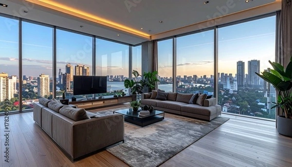 Obraz 裕福な家のリビングルーム