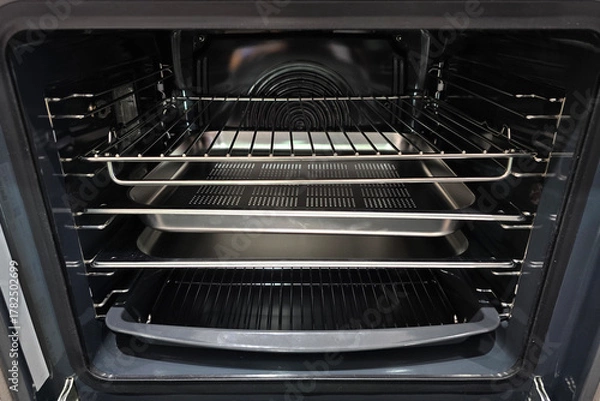Fototapeta Close-up interior view of a modern built-in oven