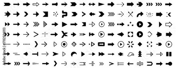 Fototapeta black arrow icon set for web design