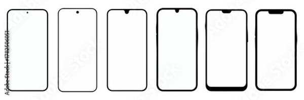 Fototapeta smartphone frame mockup set for app design