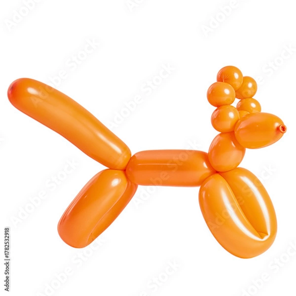 Obraz Orange balloon dog isolated on white background.