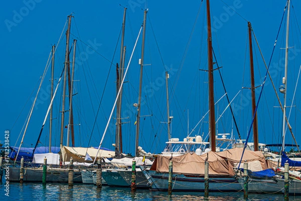 Obraz So many boats in the harbor in Cartagena City, Colombia
