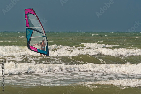 Obraz windsurfer on the beach