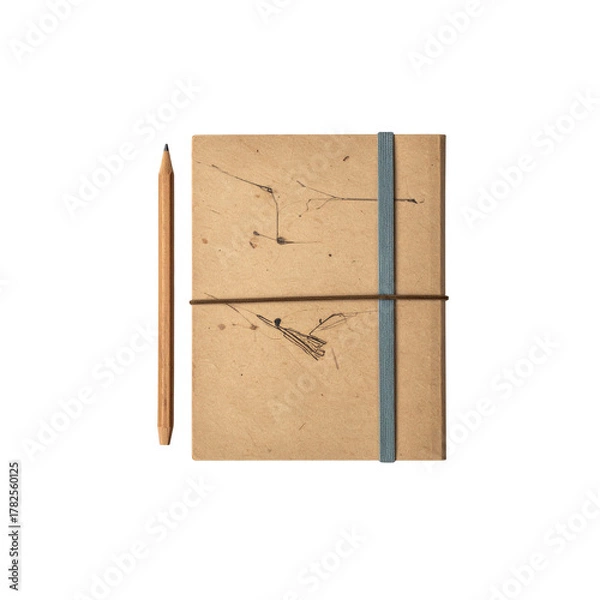 Fototapeta Blank notebook isolated on white background