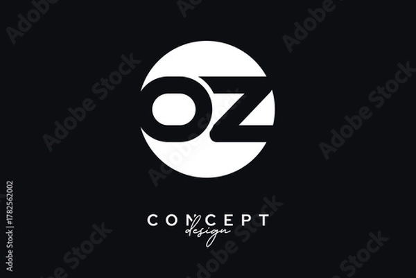 Fototapeta OZ Creative Negative Space Circle Monogram Logo Design	