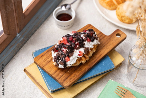 Fototapeta おやつの時間　ワッフル