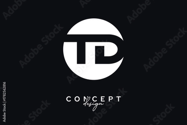 Fototapeta TD Creative Negative Space Circle Monogram Logo Design	