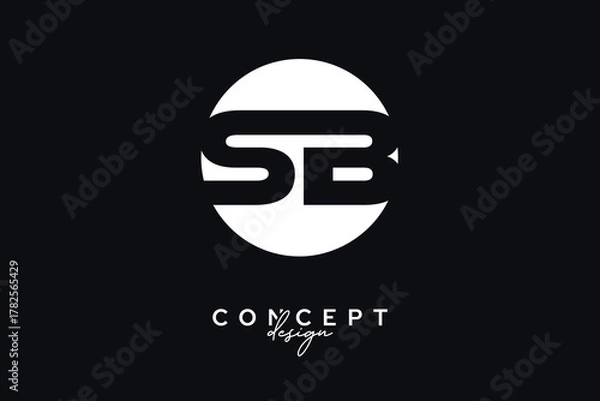 Fototapeta SB Creative Negative Space Circle Monogram Logo Design	
