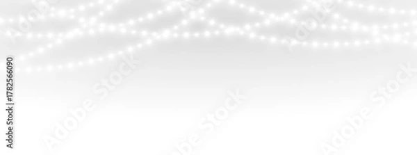 Fototapeta Isolated Christmas Bulb String with Glowing Effects
