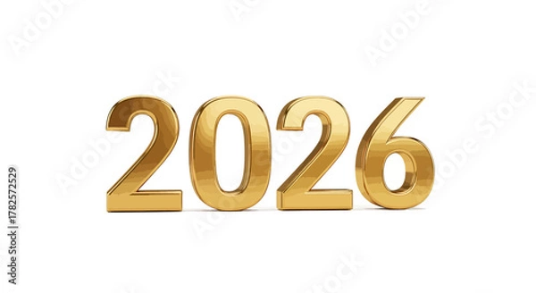 Fototapeta Golden 3d numbers spelling out the year 2026
