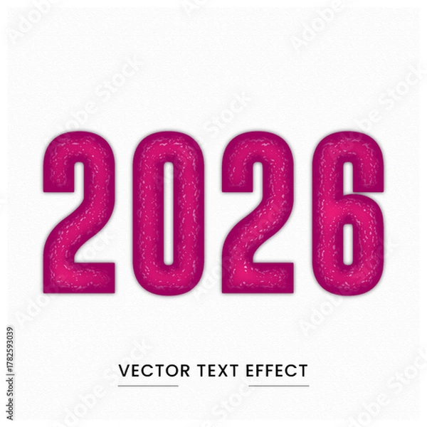 Obraz 2026 Pink Glitter Text Effect – Glamorous Sparkling Vector Typography