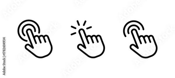 Obraz Click hand cursor icon set