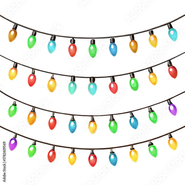 Obraz set of rainbow bulb isolated on a transparent background