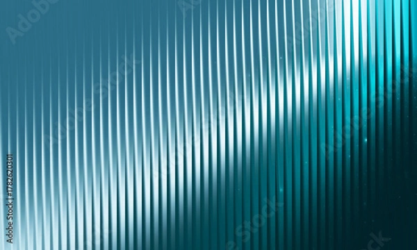 Obraz Abstract teal blue striped background with glowing vertical lines