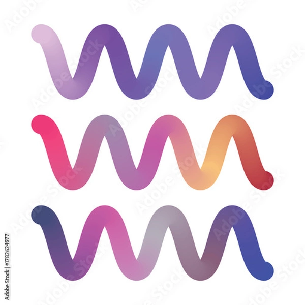 Obraz Three gradient serpentine lines for modern design