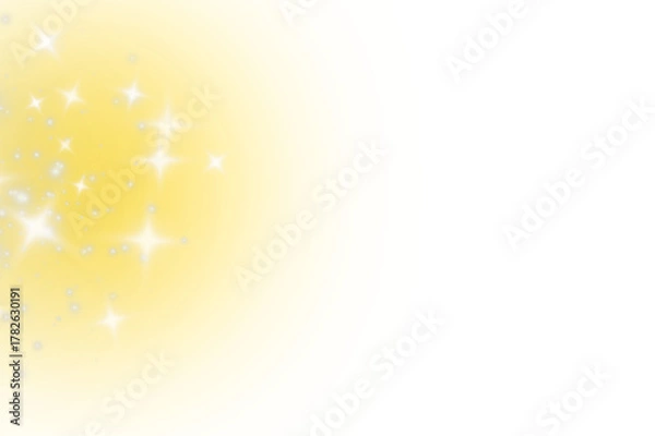 Fototapeta Golden light effect with sparkles isolated on transparent background for design