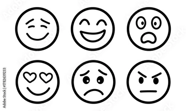 Obraz Set of funny Easter eggs with expressive cartoon faces