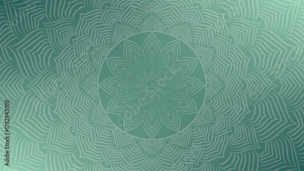 Fototapeta Round mandala on colorfull gradient background. Translucent mesh pattern in the form of a mandala. Mandala with floral patterns. Pastel Yoga template. Gradient background with round mandala