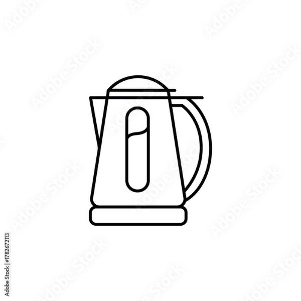 Fototapeta Kettle icon clean and modern design symbolizing warmth, comfort, and smart kitchen living. Perfect for apps, UI, appliance branding, and household-themed projects. For your design. Vector EPS 10.