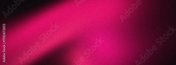 Fototapeta Dark grainy poster background, with purple magenta pink colors, abstract noise texture wide banner backdrop and header cover design
