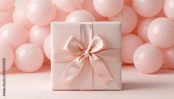 Obraz A Gift Wrapped in Softness Pale Pinks and Smooth Textures Create a Gentle Composition.