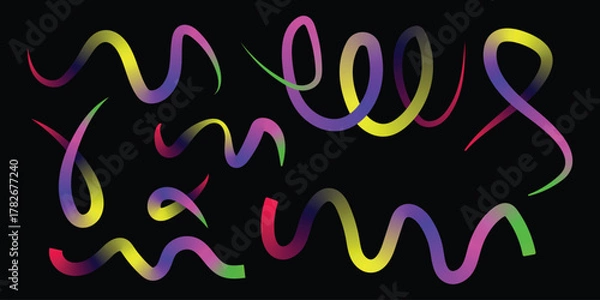 Fototapeta Colorful vibrant wavy gradient lines abstract pattern background