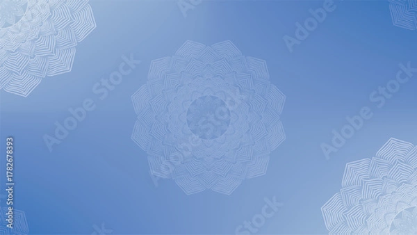 Obraz Round mandala on colorfull gradient background. Translucent mesh pattern in the form of a mandala. Mandala with floral patterns. Pastel Yoga template. Gradient background with round mandala