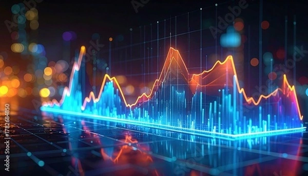 Fototapeta Neon Data Metropolis