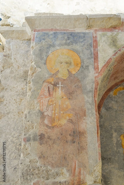 Obraz Medieval frescos in the St. Nicholas church in Myra. Demre, Antalya, Turkey. Byzantine wall-painting. History of religion and art concept