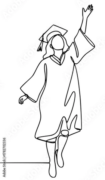 Obraz Graduation Line art vector