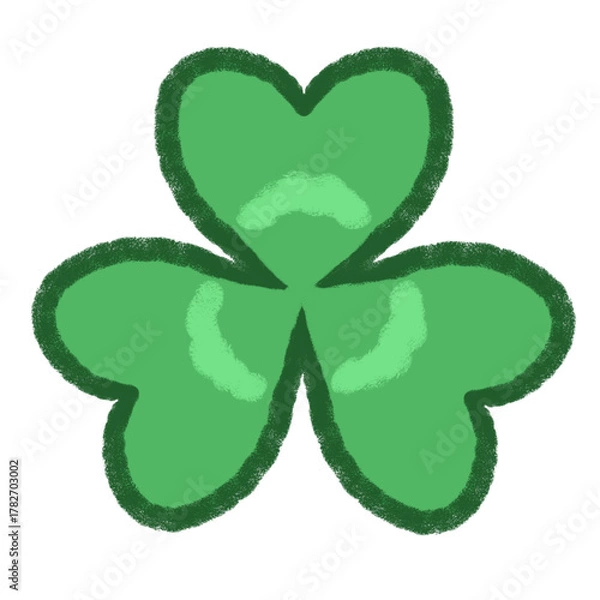 Obraz Cute Three Leaf Clover Cartoon Doodle