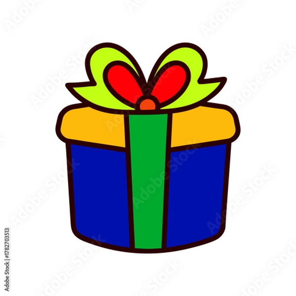 Fototapeta Colorful gift box with ribbon and bow