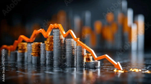 Obraz Financial loss scenarios involve market downturns, bad investments, missed targets, slow payment cycles, underpricing strategies, poor forecasting, and delayed project execution.