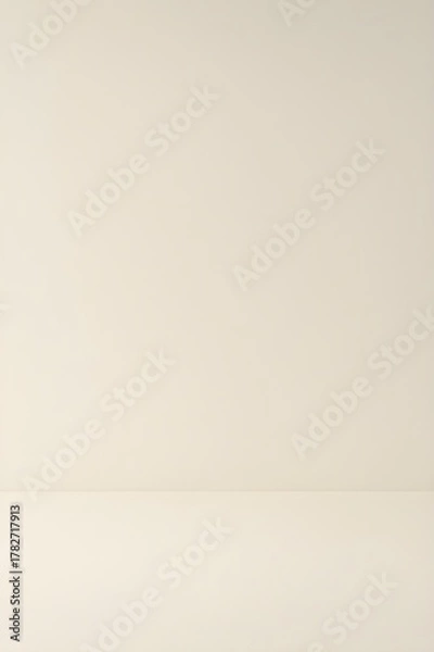 Fototapeta Minimalist Beige Wall and Floor Background with Soft Lighting