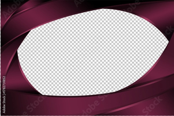 Fototapeta Luxury Abstract Burgundy Background Template with Metallic 3D Ribbon Design – Elegant Graphic Layout for Branding and Modern Design, Vector EPS File