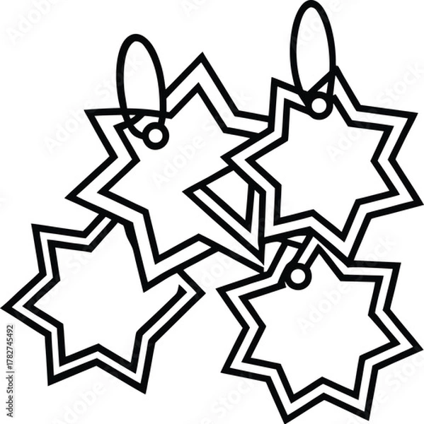 Fototapeta  Collection of red sale tag shapes modern vector art design