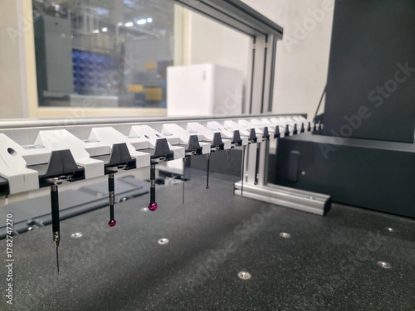 Fototapeta Dimensional precision machine for industrial quality control is ready for scanning